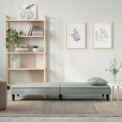 Divano Letto Grigio Chiaro in Velluto