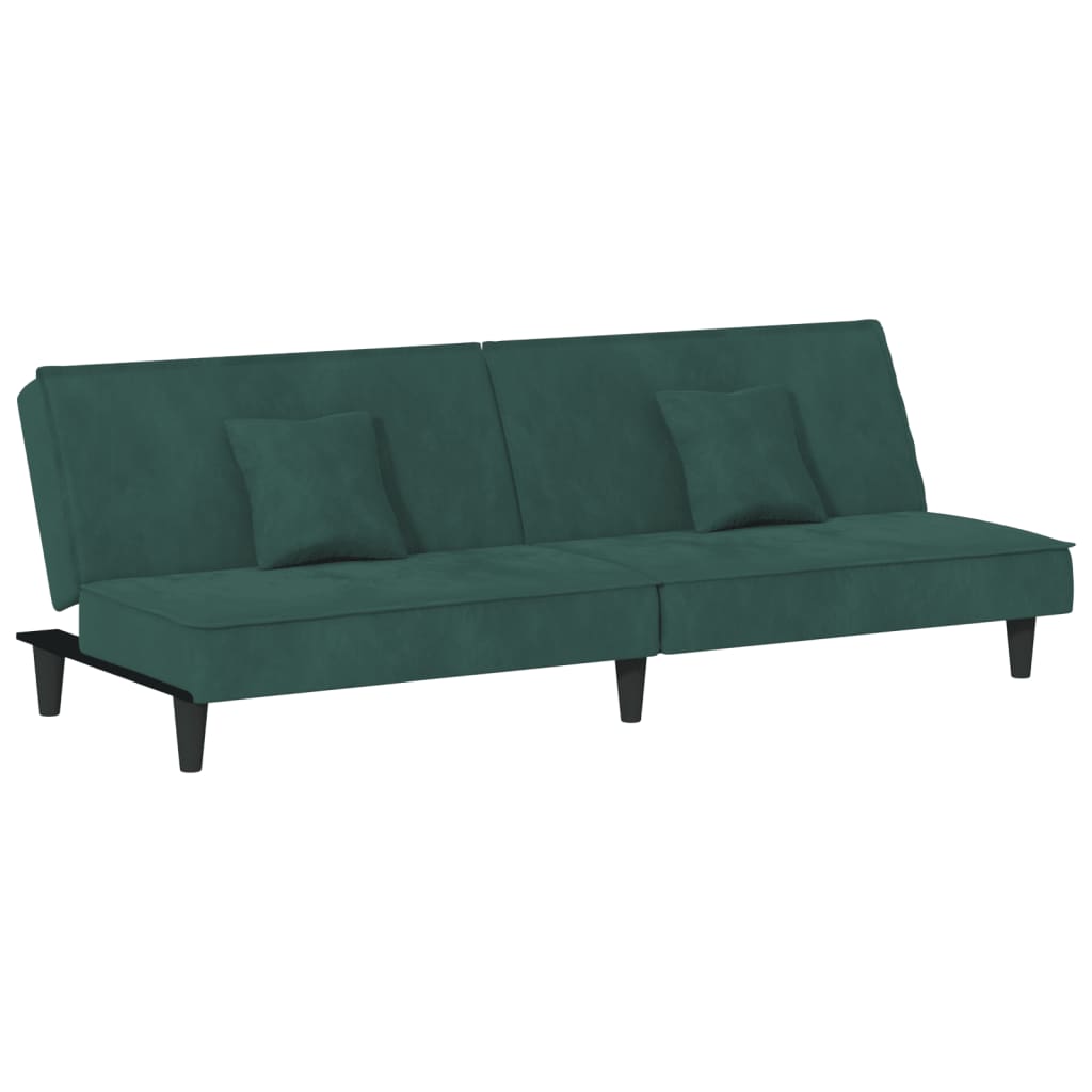 Divano Letto Verde Scuro in Velluto