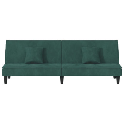 Divano Letto Verde Scuro in Velluto