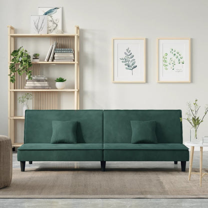 Divano Letto Verde Scuro in Velluto