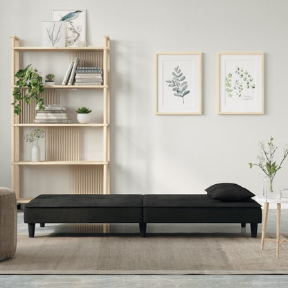 Divano Letto Nero in Velluto