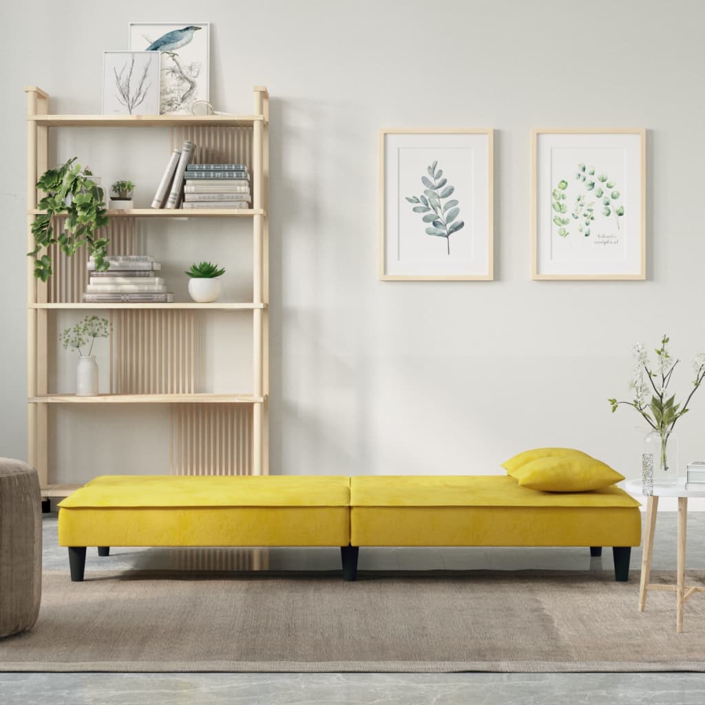 Divano Letto Giallo in Velluto