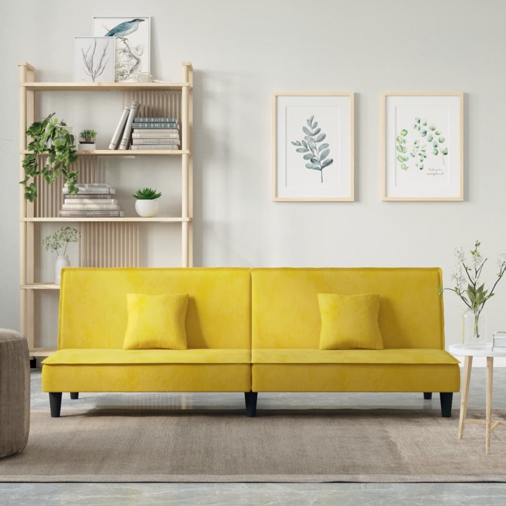 Divano Letto Giallo in Velluto