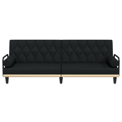 Divano Letto con Braccioli Nero in Tessuto