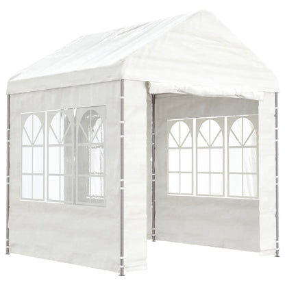 Gazebo con Tetto Bianco 2,28x2,23x2,69 m in Polietilene