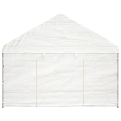 Gazebo con Tetto Bianco 4,08x2,23x3,22 m in Polietilene