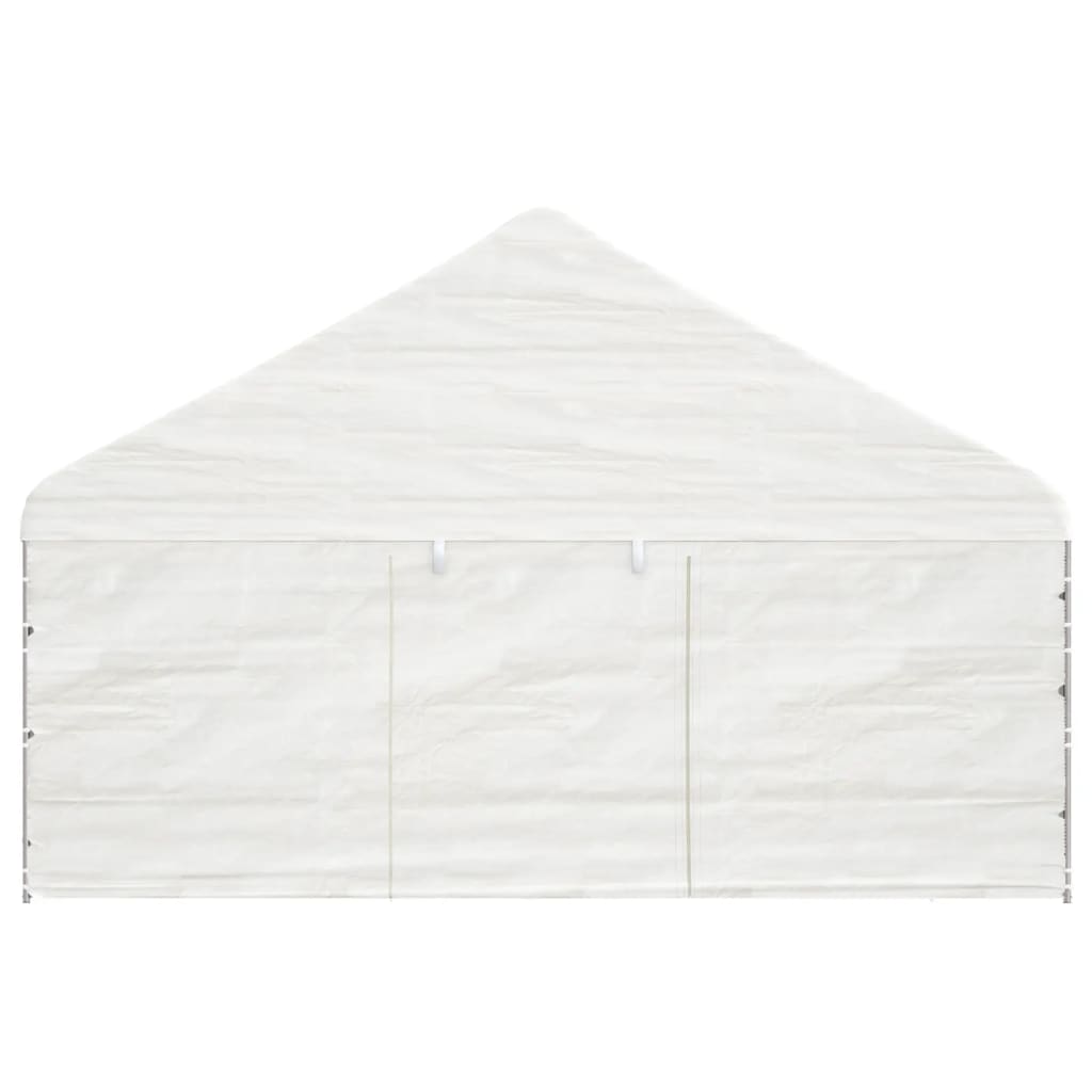 Gazebo con Tetto Bianco 5,88x2,23x3,75 m in Polietilene