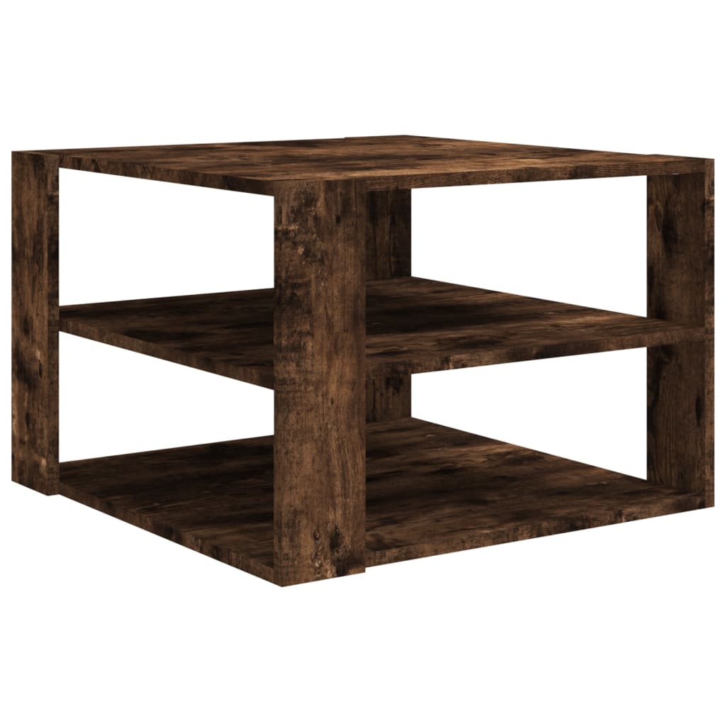 Tavolino da Salotto Rovere Fumo 60x60x40 cm Legno Multistrato