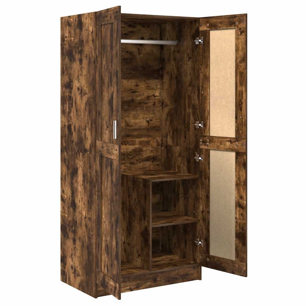 Armadio Rovere Fumo 82,5x51,5x180 cm in Legno Multistrato