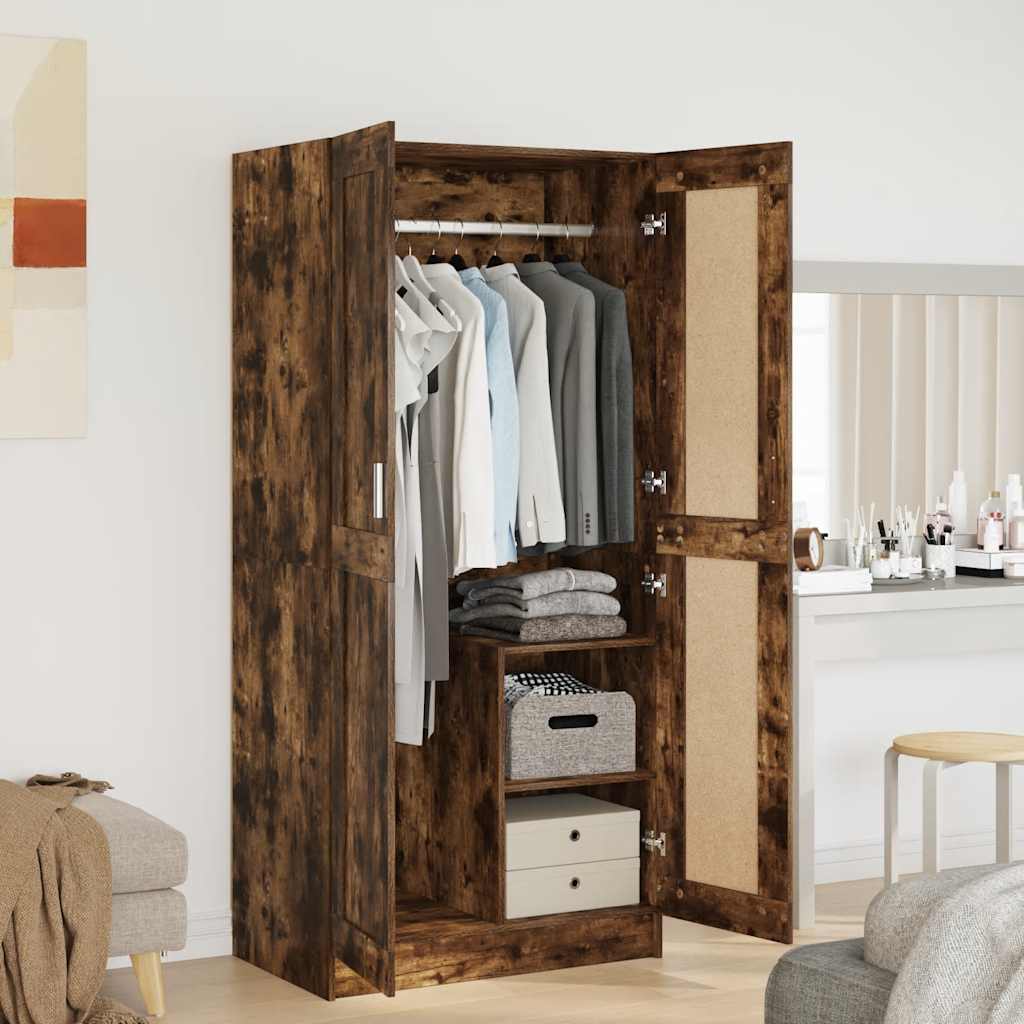 Armadio Rovere Fumo 82,5x51,5x180 cm in Legno Multistrato