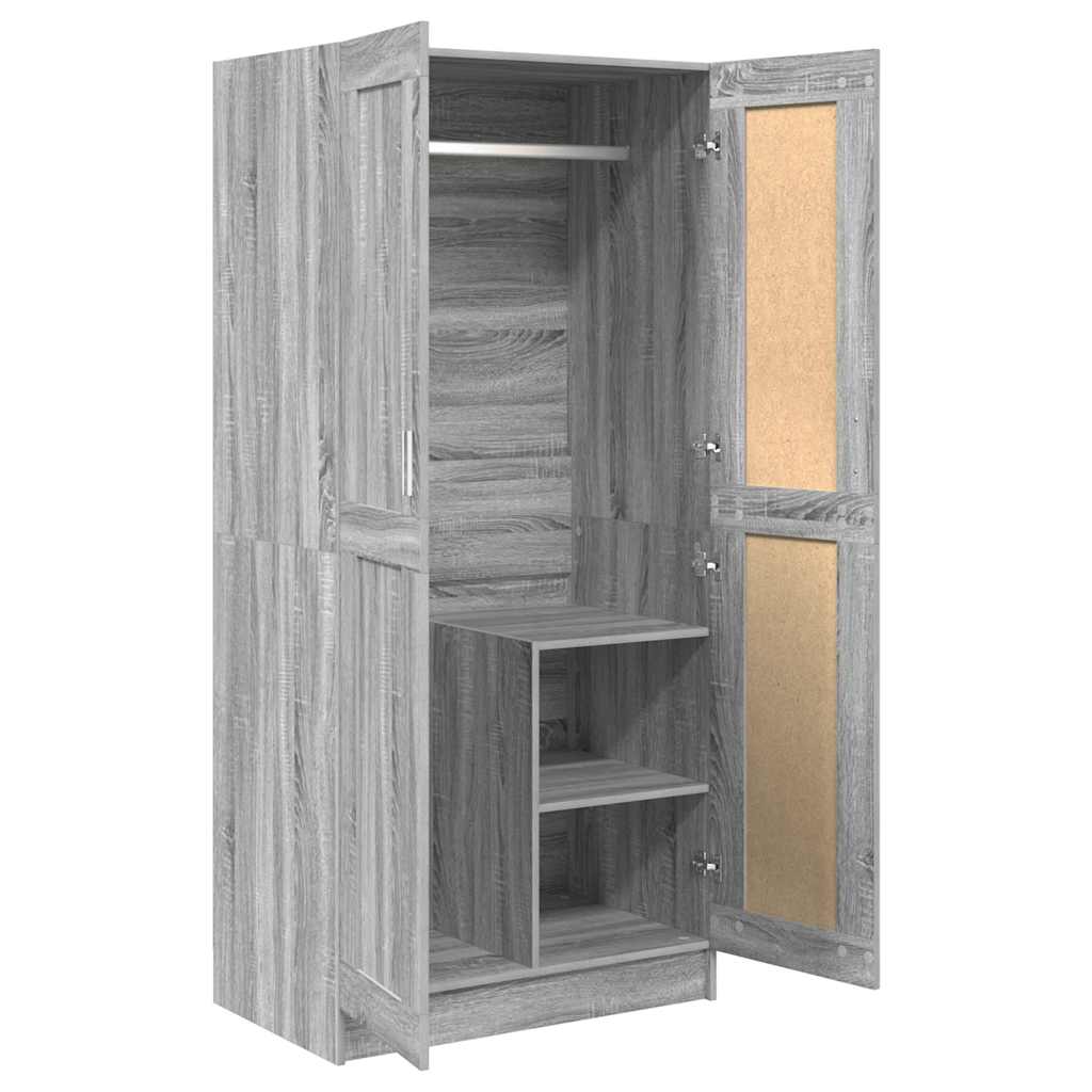 Armadio Grigio Sonoma 82,5x51,5x180 cm in Legno Multistrato