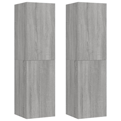 Mobili Porta TV a Parete 2 pz Grigio Sonoma 30,5x30x110 cm