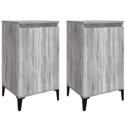 Comodini 2 pz Grigio Sonoma 40x35x70 cm in Legno Multistrato