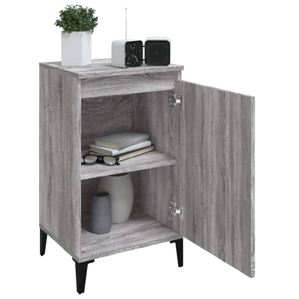 Comodini 2 pz Grigio Sonoma 40x35x70 cm in Legno Multistrato