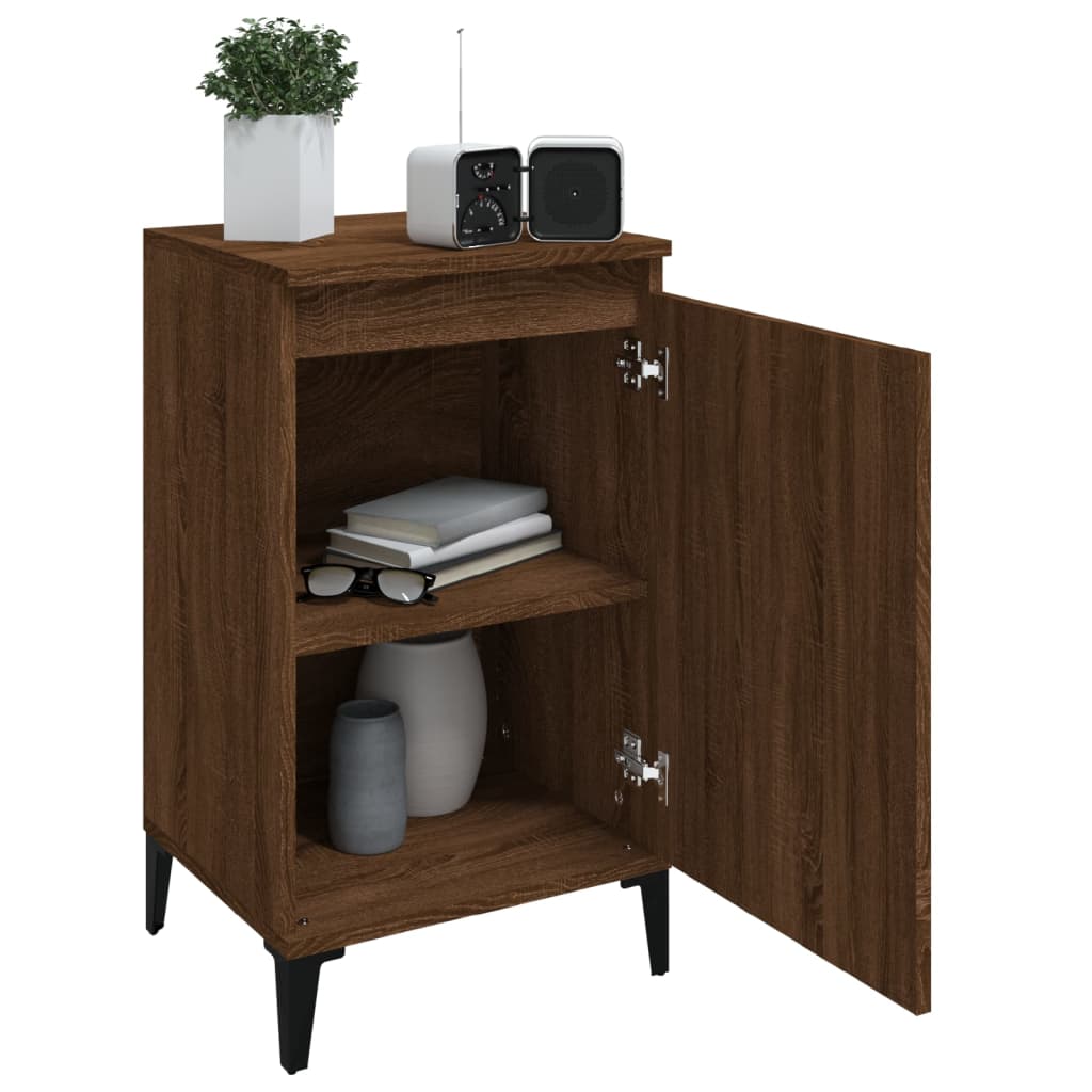 Comodini 2 pz Rovere Marrone 40x35x70 cm in Legno Multistrato