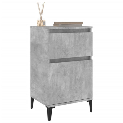 Comodini 2 pz Grigio Cemento 40x35x70 cm