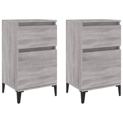 Comodini 2 pz Grigio Sonoma 40x35x70 cm