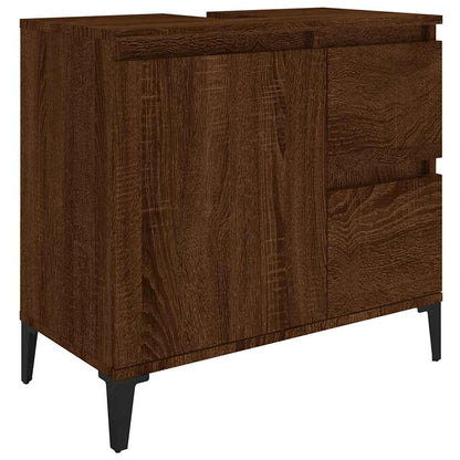 Armadietto Bagno Rovere Marrone 65x33x60cm in Legno Multistrato