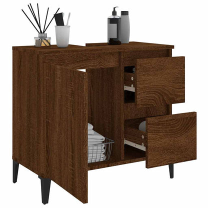 Armadietto Bagno Rovere Marrone 65x33x60cm in Legno Multistrato