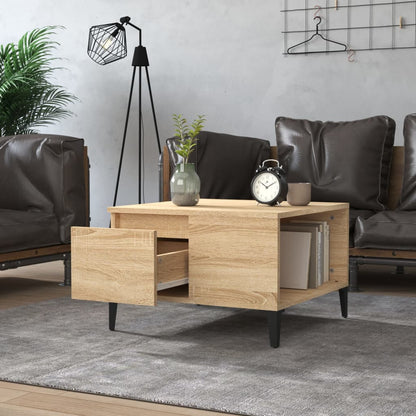 Tavolino Salotto Rovere Sonoma 55x55x36,5 cm Legno Multistrato