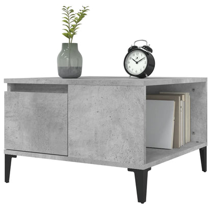 Tavolino Salotto Grigio Cemento 55x55x36,5 cm Legno Multistrato