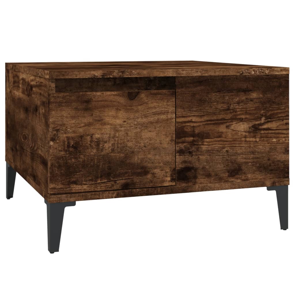 Tavolino da Salotto Rovere Fumo 55x55x36,5 cm Legno Multistrato