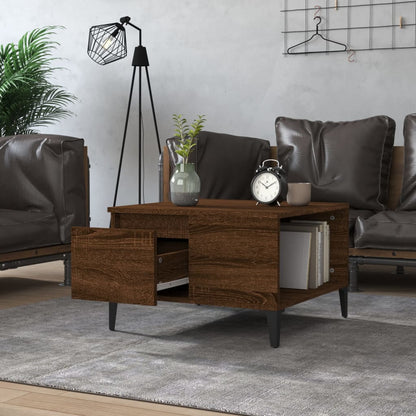 Tavolino da Salotto Rovere Marrone 55x55x36,5 cm in Multistrato