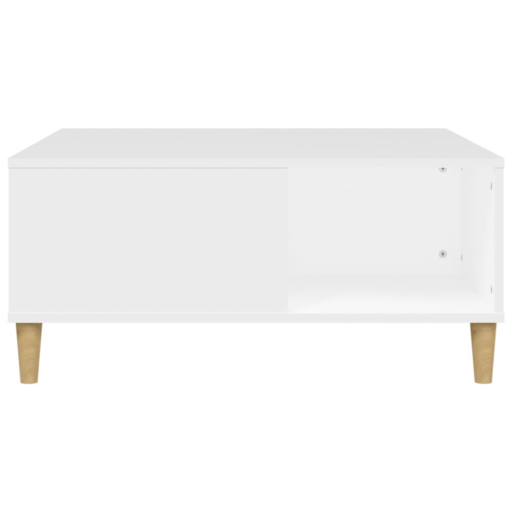 Tavolino da Salotto Bianco 80x80x36,5 cm in Legno Multistrato