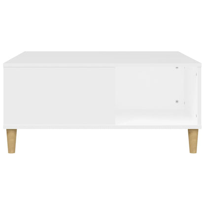 Tavolino da Salotto Bianco 80x80x36,5 cm in Legno Multistrato