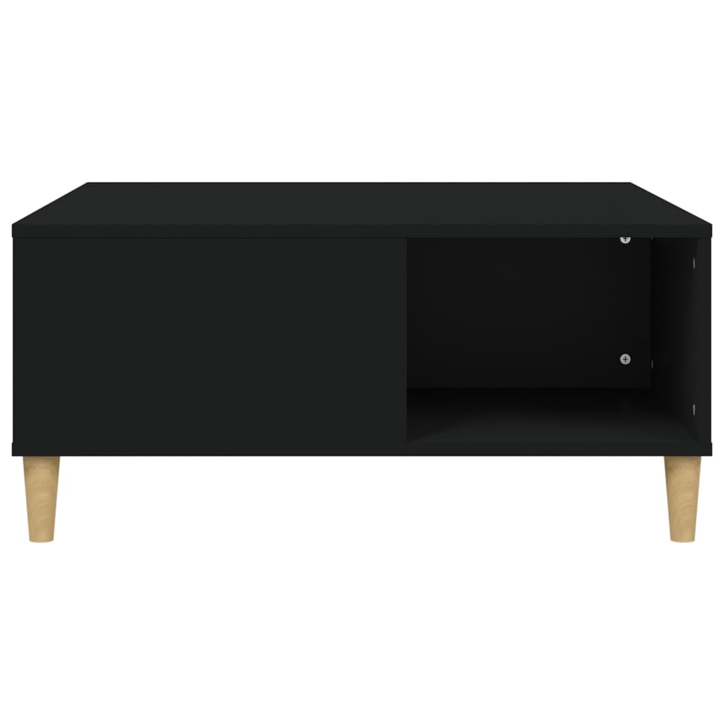 Tavolino da Salotto Nero 80x80x36,5 cm in Legno Multistrato