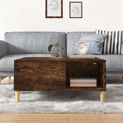 Tavolino da Salotto Rovere Fumo 80x80x36,5 cm Legno Multistrato