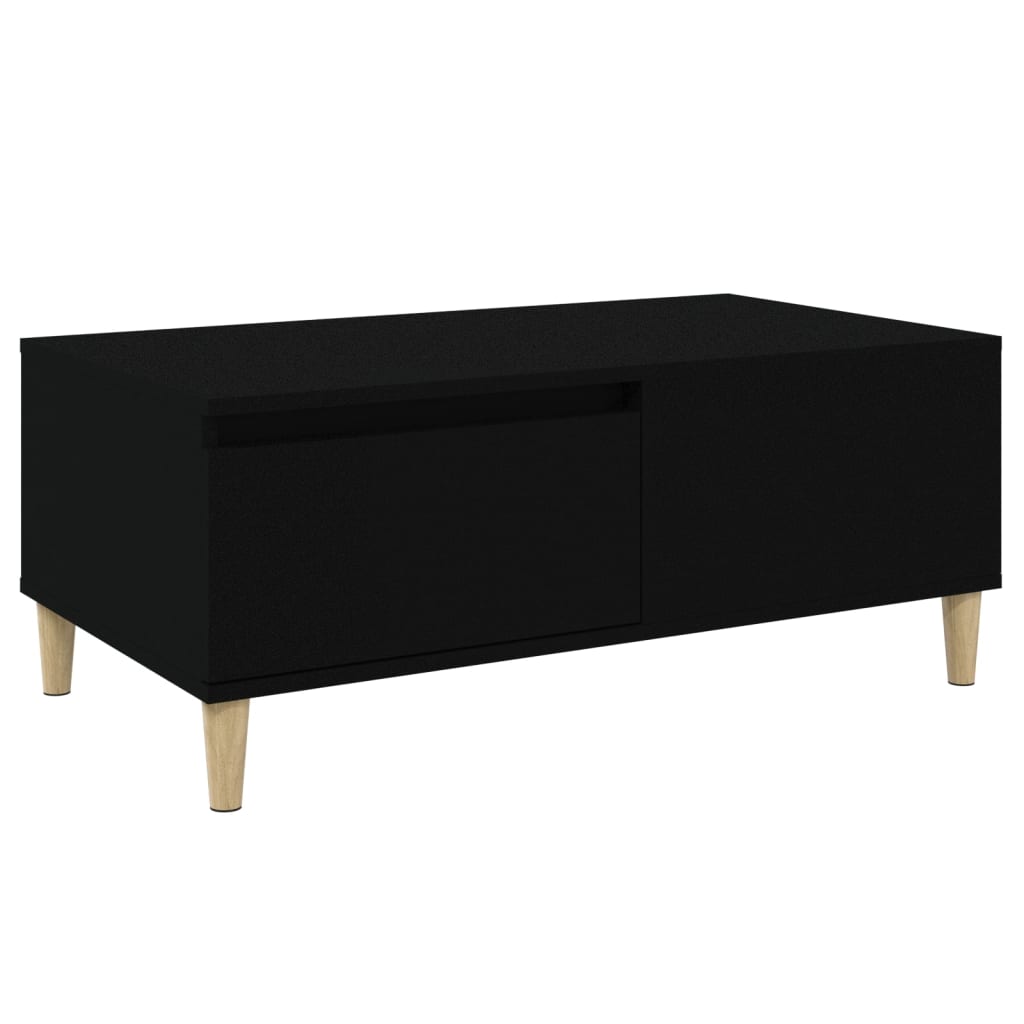 Tavolino da Salotto Nero 90x50x36,5 cm in Legno Multistrato