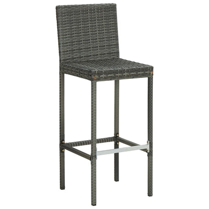 Sgabelli da Bar con Cuscini 6 pz in Polyrattan Grigio