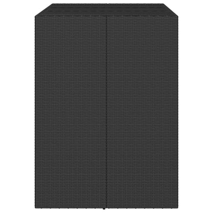Tavolo Bar con Piano in Vetro Nero 105x80x110 cm Polyrattan