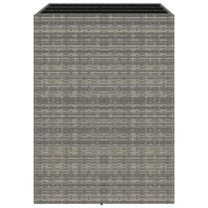 Tavolo da Bar con Piano in Vetro Grigio 105x80x110cm Polyrattan