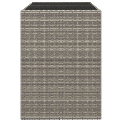 Tavolo da Bar con Piano in Vetro Grigio 145x80x110cm Polyrattan