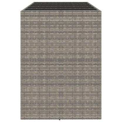 Tavolo da Bar con Piano in Vetro Grigio 185x80x110cm Polyrattan