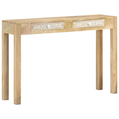 Tavolo Consolle 110x30x75 cm Legno Massello Sbiancato di Mango