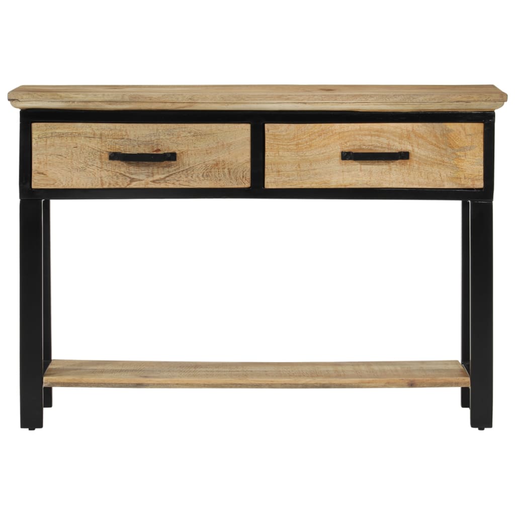 Tavolo Consolle 110x30x75 cm in Legno Massello Grezzo di Mango