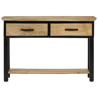 Tavolo Consolle 110x30x75 cm in Legno Massello Grezzo di Mango