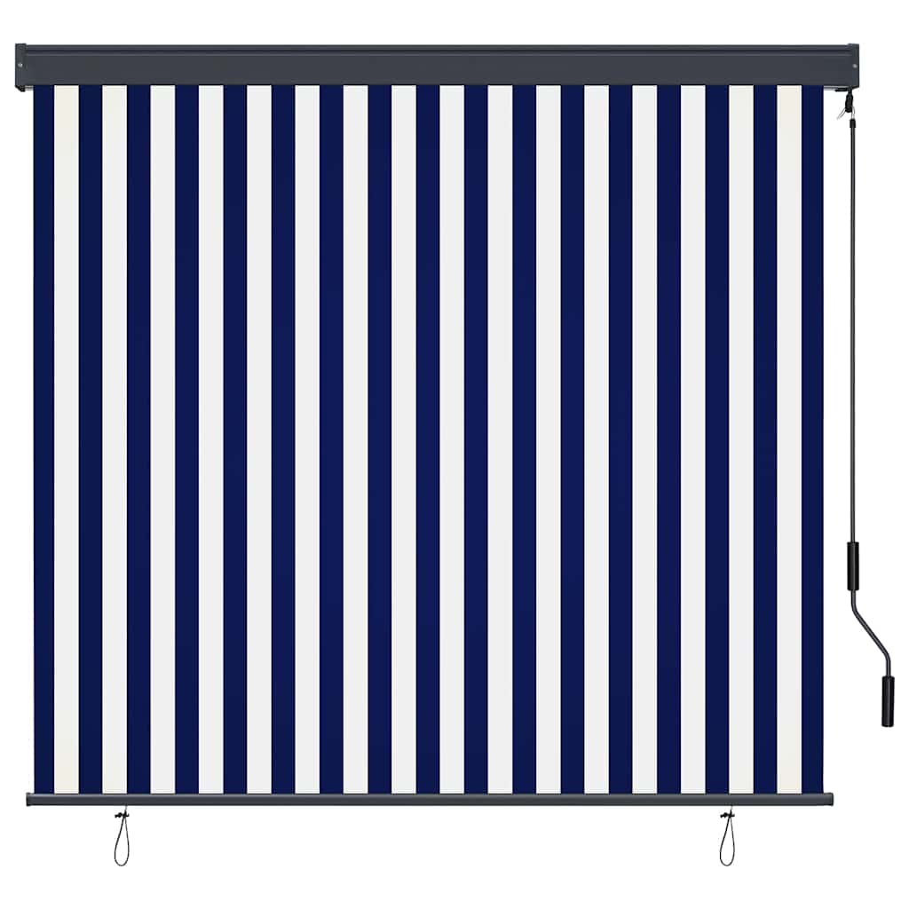 Tenda a rullo Blu e Bianco 180 x 250 cm Tessuto e Alluminio