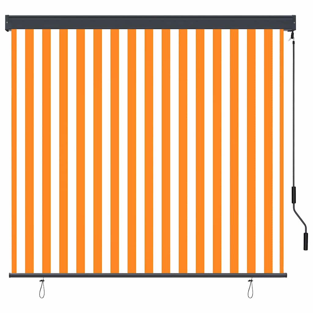 Tenda a rullo con tende Rigato Bianco e Arancione 180 x 250 cm