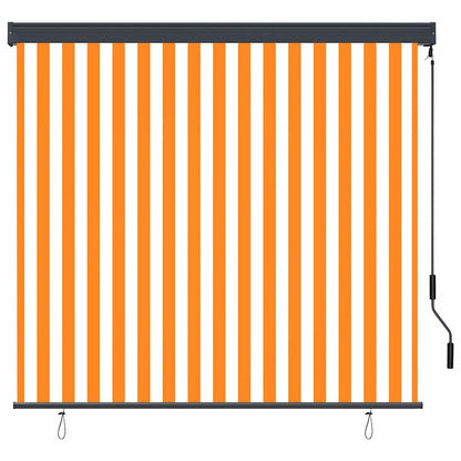 Tenda a rullo con tende Rigato Bianco e Arancione 180 x 250 cm