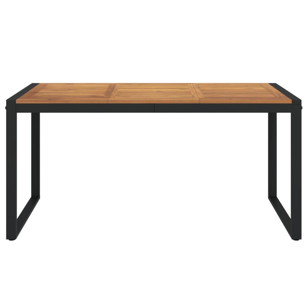 Tavolo Giardino con Gambe a U 160x80x75cm Legno Massello Acacia