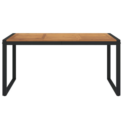 Tavolo Giardino con Gambe a U 160x80x75cm Legno Massello Acacia