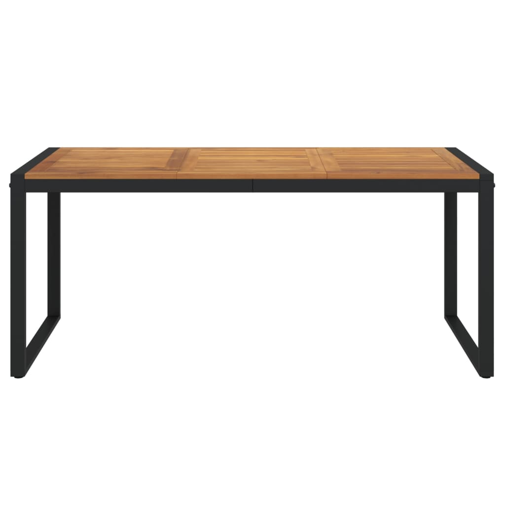 Tavolo Giardino con Gambe a U 180x90x75cm Legno Massello Acacia