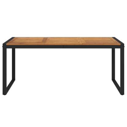 Tavolo Giardino con Gambe a U 180x90x75cm Legno Massello Acacia