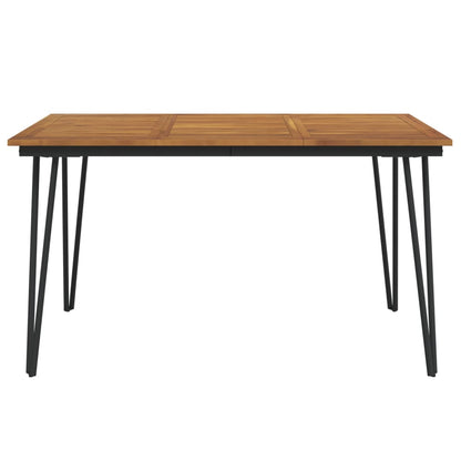 Tavolo Giardino con Gambe Forcella 140x80x75 cm Massello Acacia