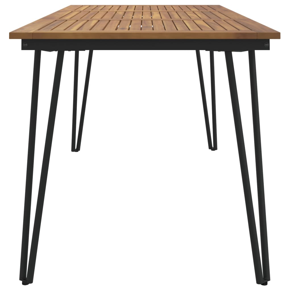 Tavolo Giardino con Gambe Forcella 160x80x75 cm Massello Acacia