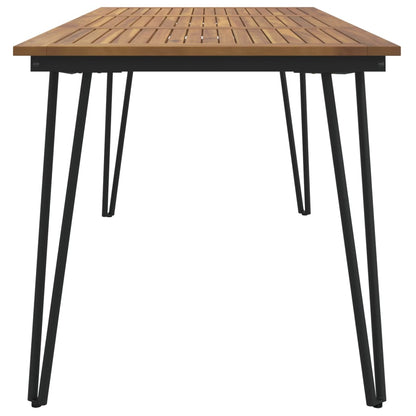 Tavolo Giardino con Gambe Forcella 160x80x75 cm Massello Acacia